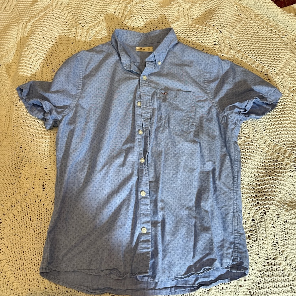 Hollister Blue Casual Button Down Shirt
